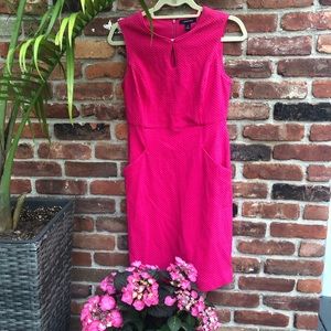 Lands’ End Textured Ponte Sheath Dress in Pink